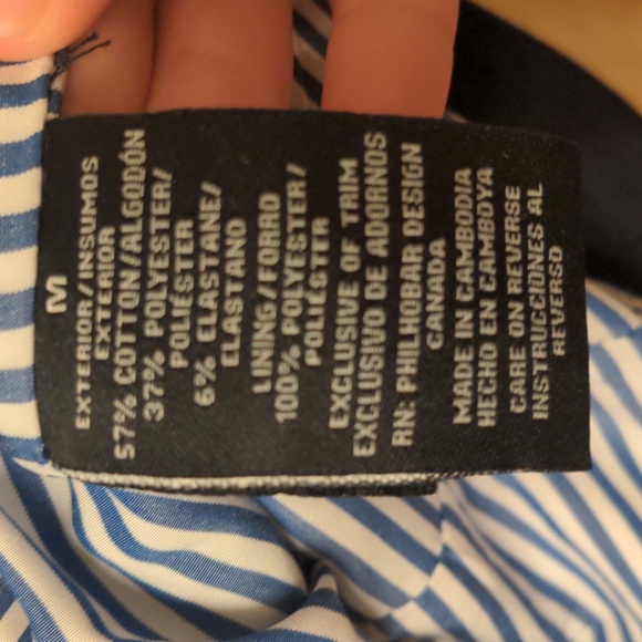 Navy Blazer, lined with Stripes - Picture 4 of 4